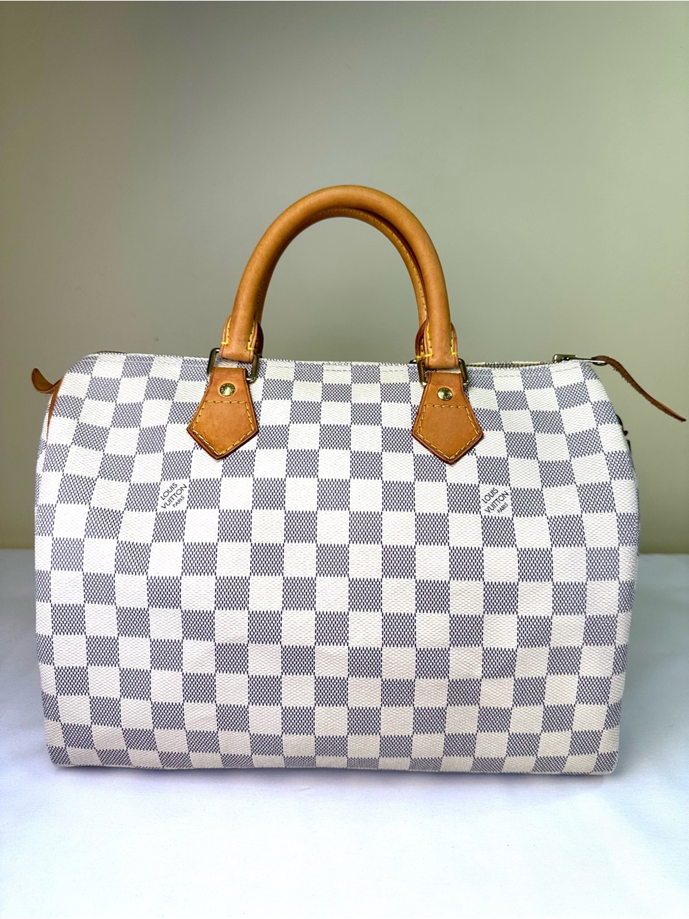 Louis Vuitton Speedy 30 Damier Azur LV lock SD2141 US 2011 w/ COA